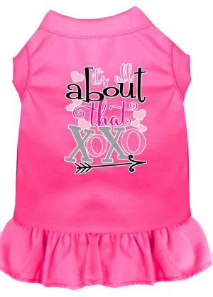 All About The Xoxo Screen Print Dog Dress Bright Pink Xxl