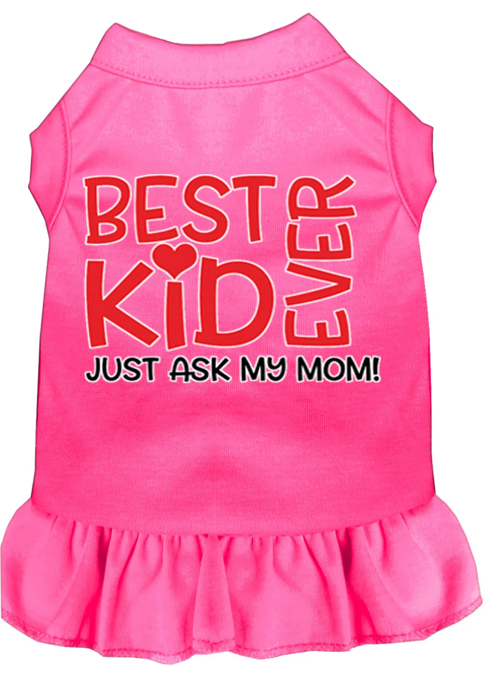 Ask My Mom Screen Print Dog Dress Bright Pink Xxl (18)