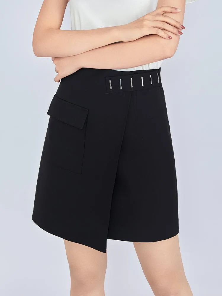 Black Splice Short Skirt A Line