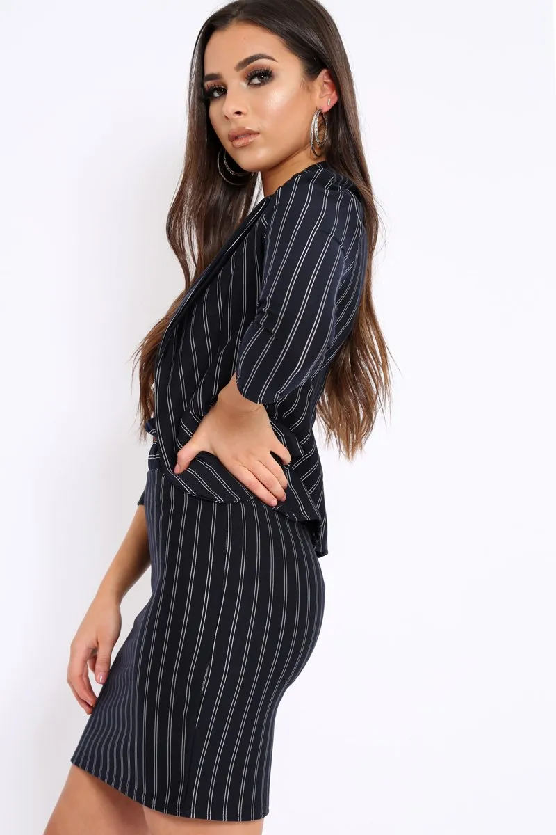 Black Stripe Paper Bag Skirt - Tabbie