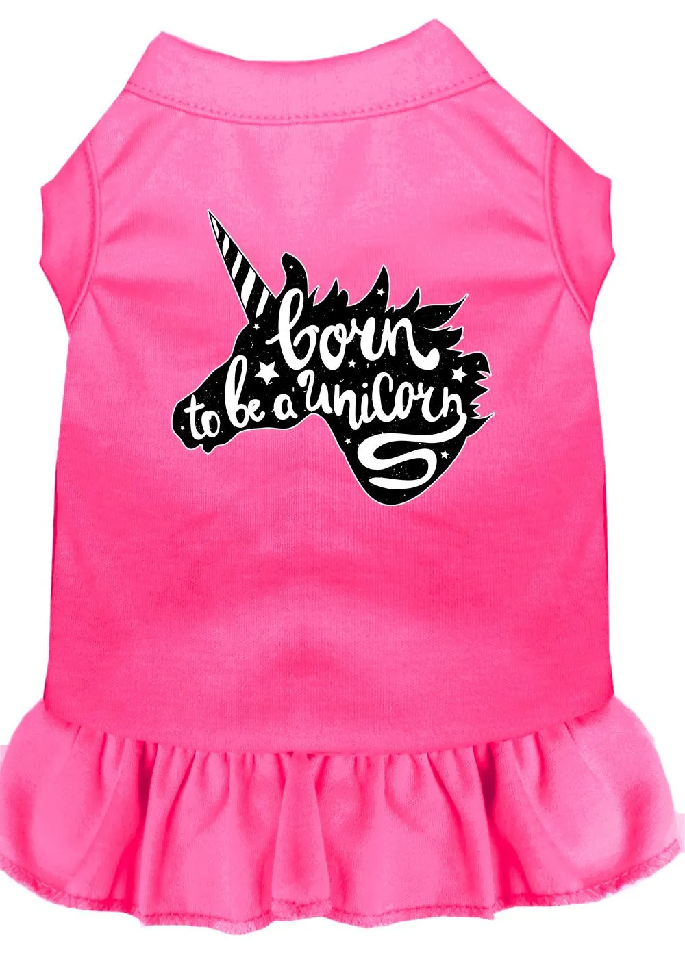 Born To Be A Unicorn Screen Print Dog Dress Bright Pink Xxxl (20)