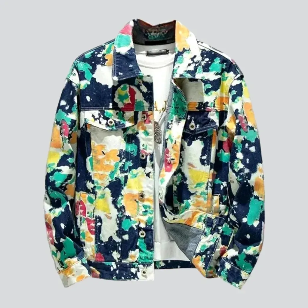 Camouflage oversized denim jacket