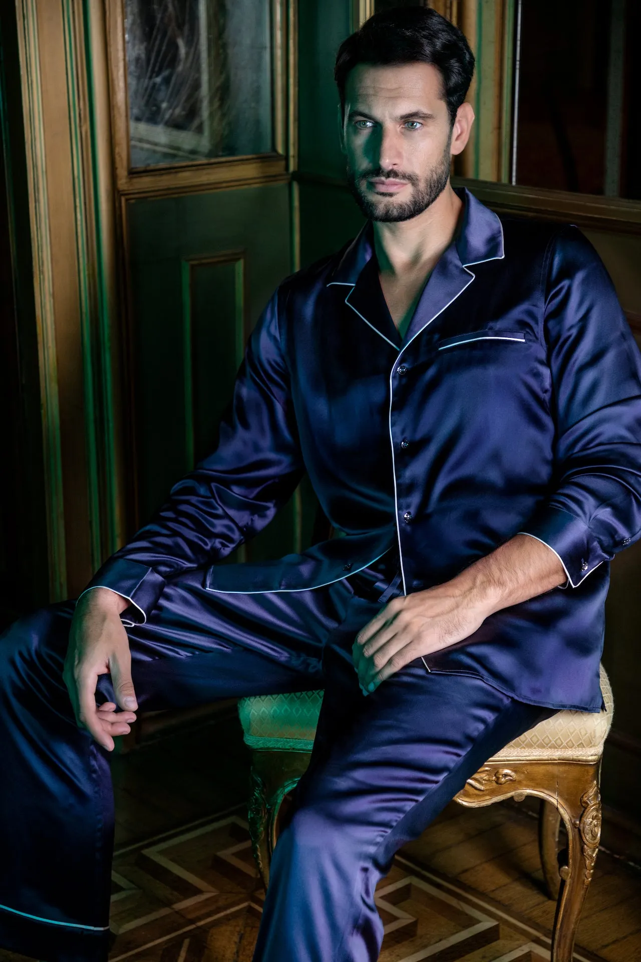 Classic Navy Blue Men's Pyjama Set