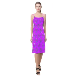 Dakota Damask Purple Alcestis Slip Dress