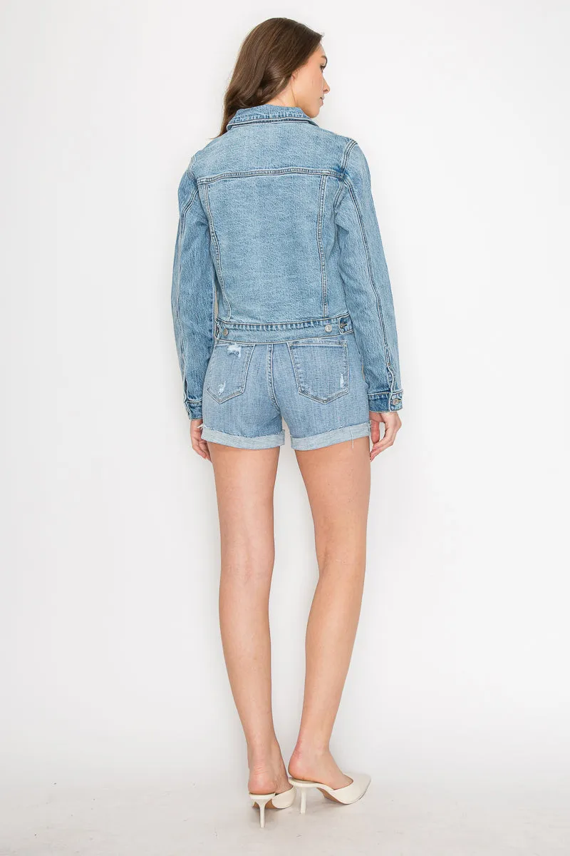 Danna Embellished Classic Denim Jacket