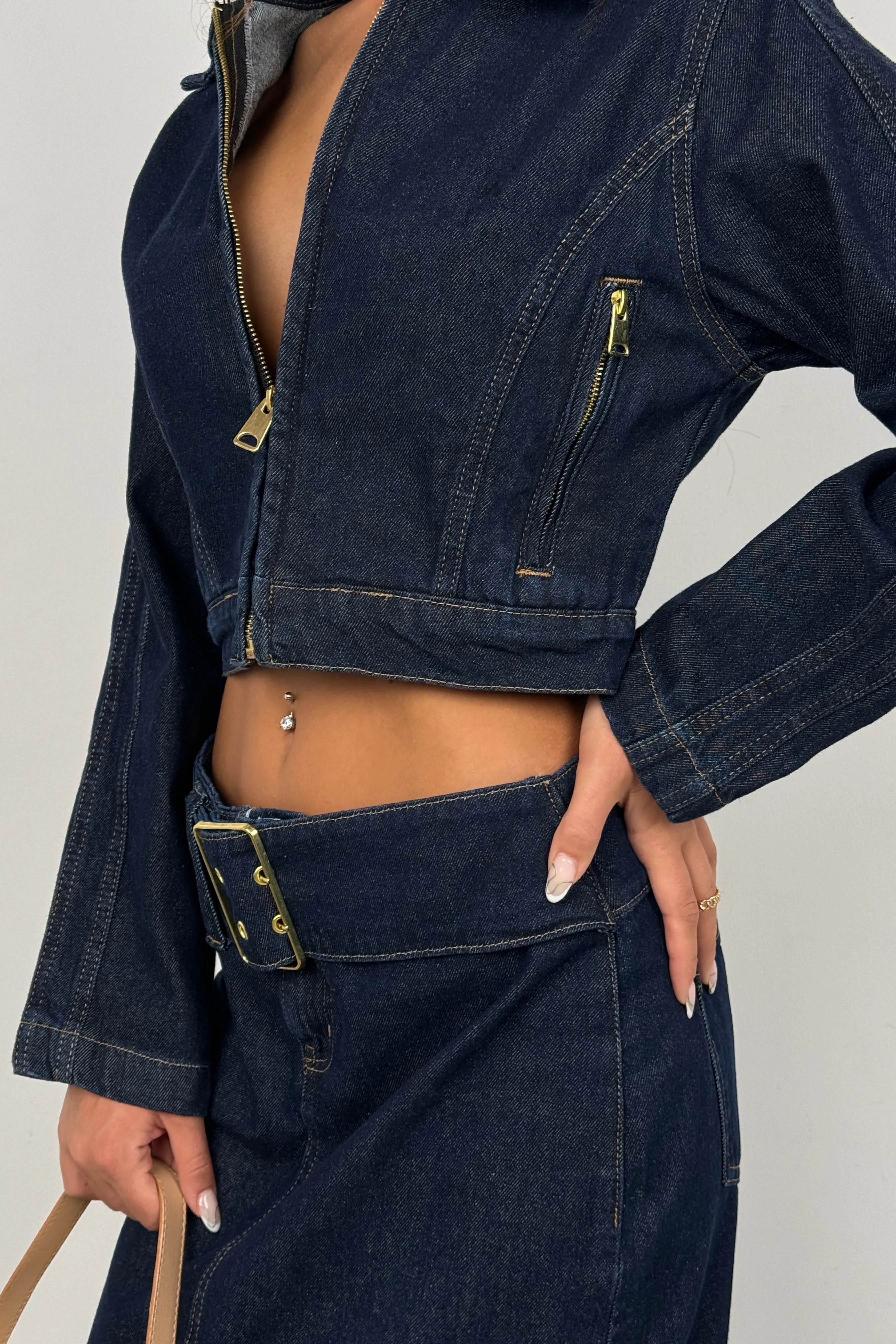 Denim Jacket with Zipper