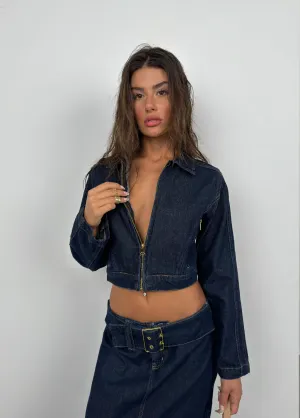 Denim Jacket with Zipper