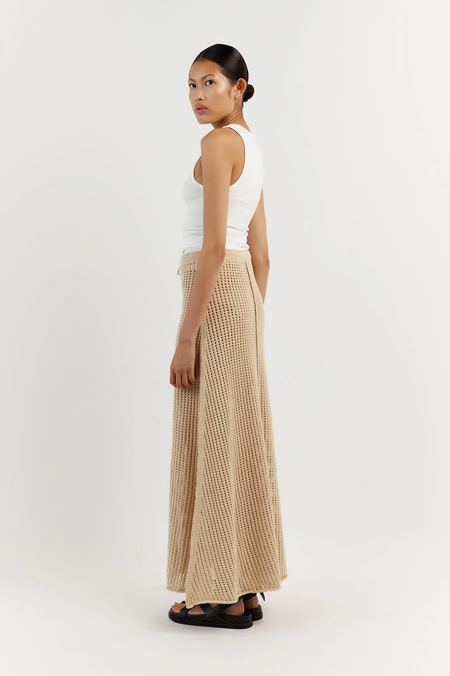 DENNY WHEAT A-LINE MAXI SKIRT