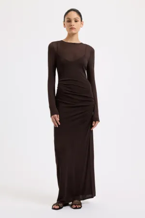 EVELYN KNIT MAXI DRESS - ESPRESSO