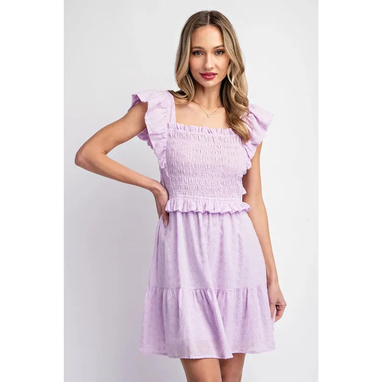 Evie Eyelet Ruffle Mini Dress