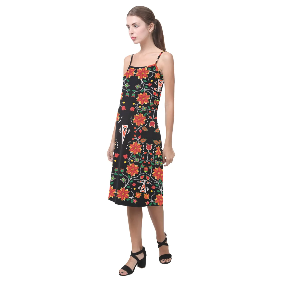 Floral Beadwork Six Bands Alcestis Slip Dress