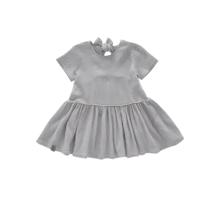 Girls Hi-Low Drop Waist Dress | Light Grey