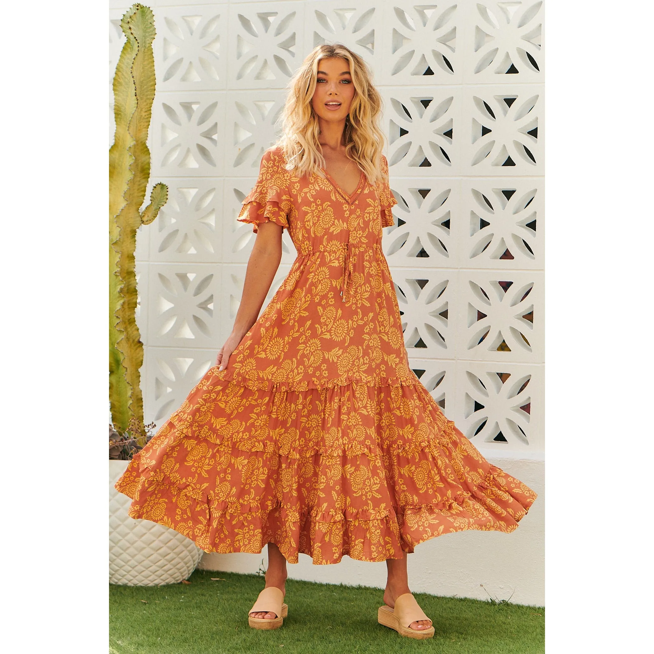 JAASE Plus Day Dream Sun Print Lennie Maxi Dress