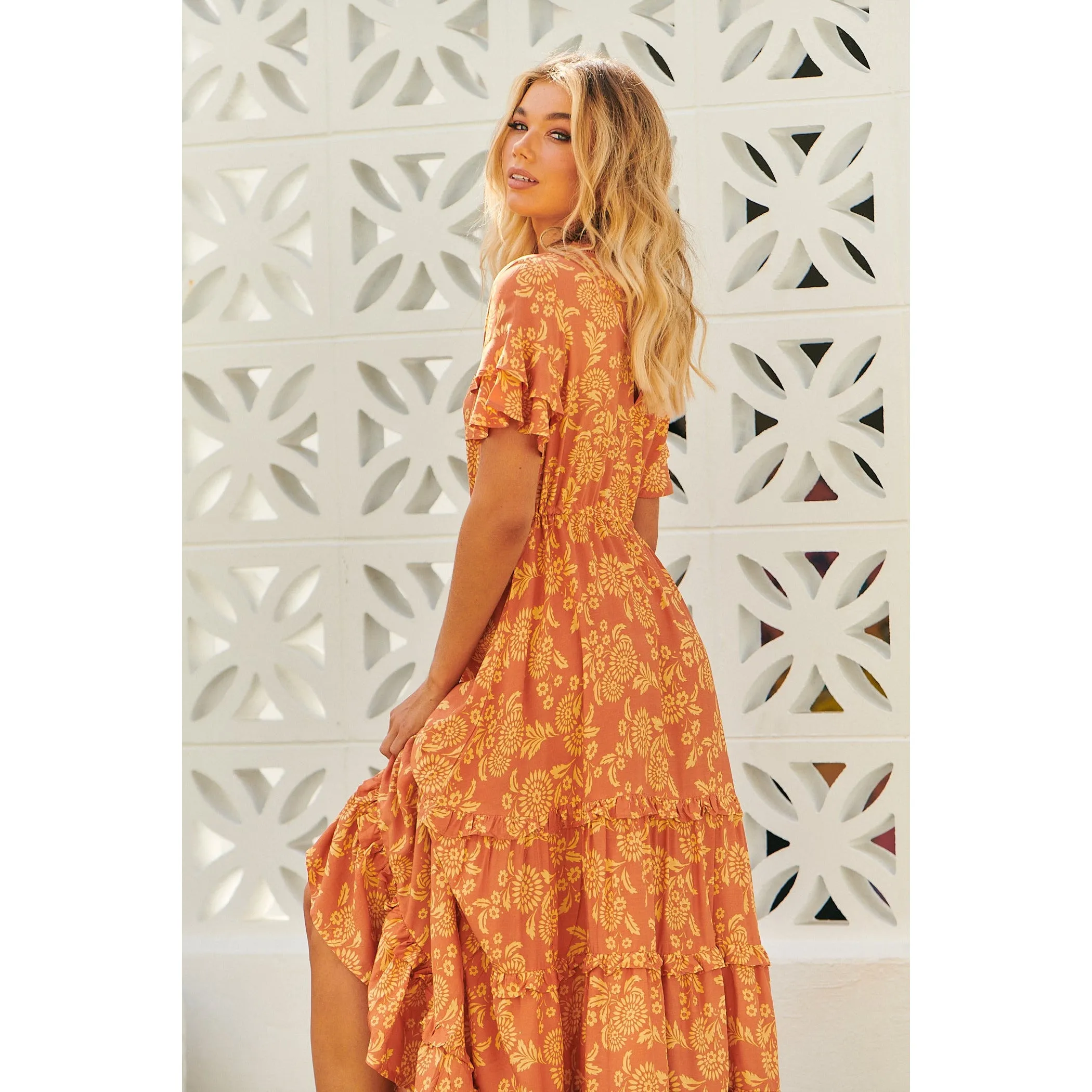 JAASE Plus Day Dream Sun Print Lennie Maxi Dress