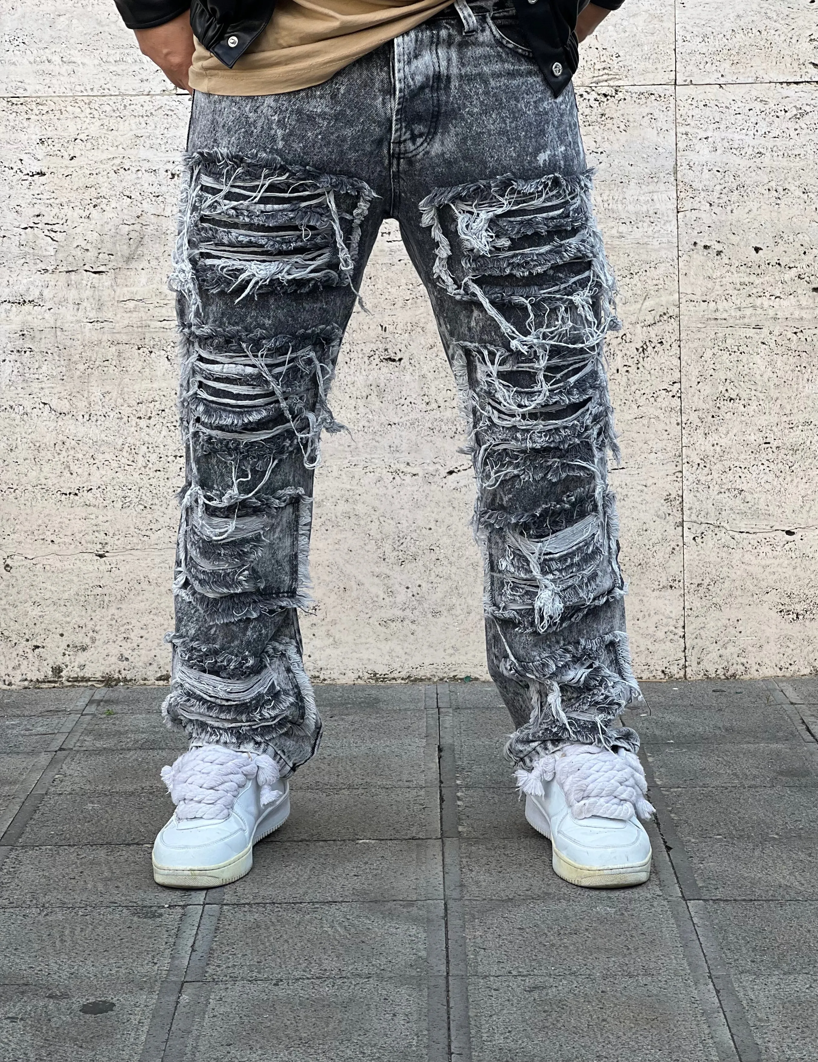 Jeans Drip  grigio