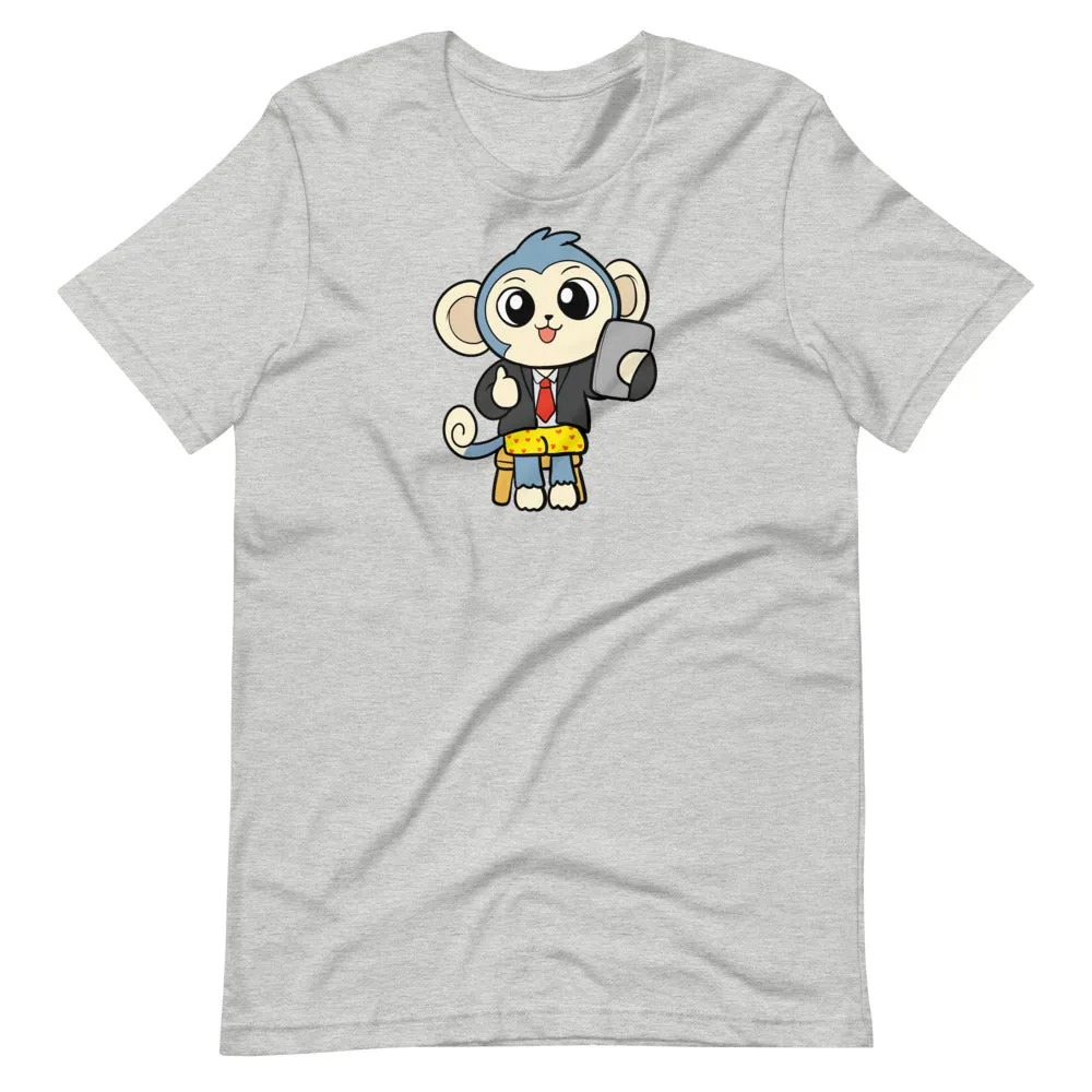 Liberty at Work from Home Cartoon Monkey Short Sleeve Unisex T-Shirt