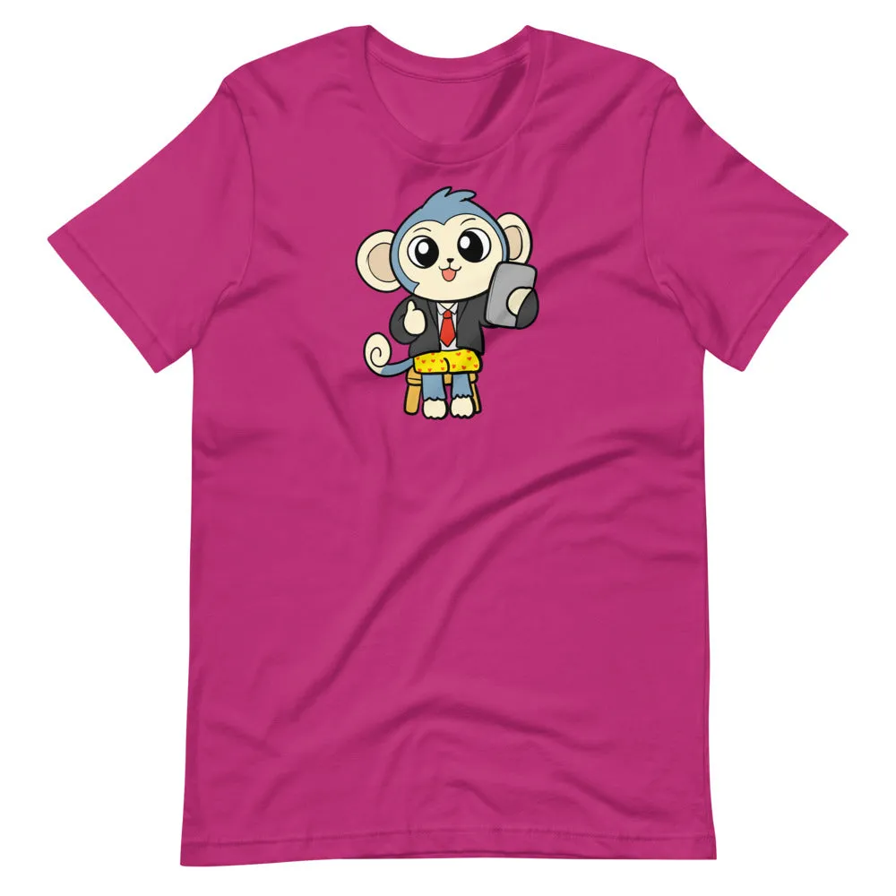 Liberty at Work from Home Cartoon Monkey Short Sleeve Unisex T-Shirt