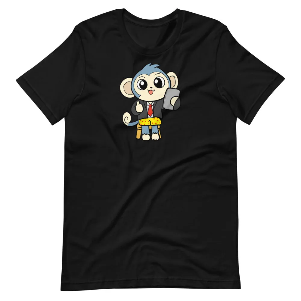 Liberty at Work from Home Cartoon Monkey Short Sleeve Unisex T-Shirt