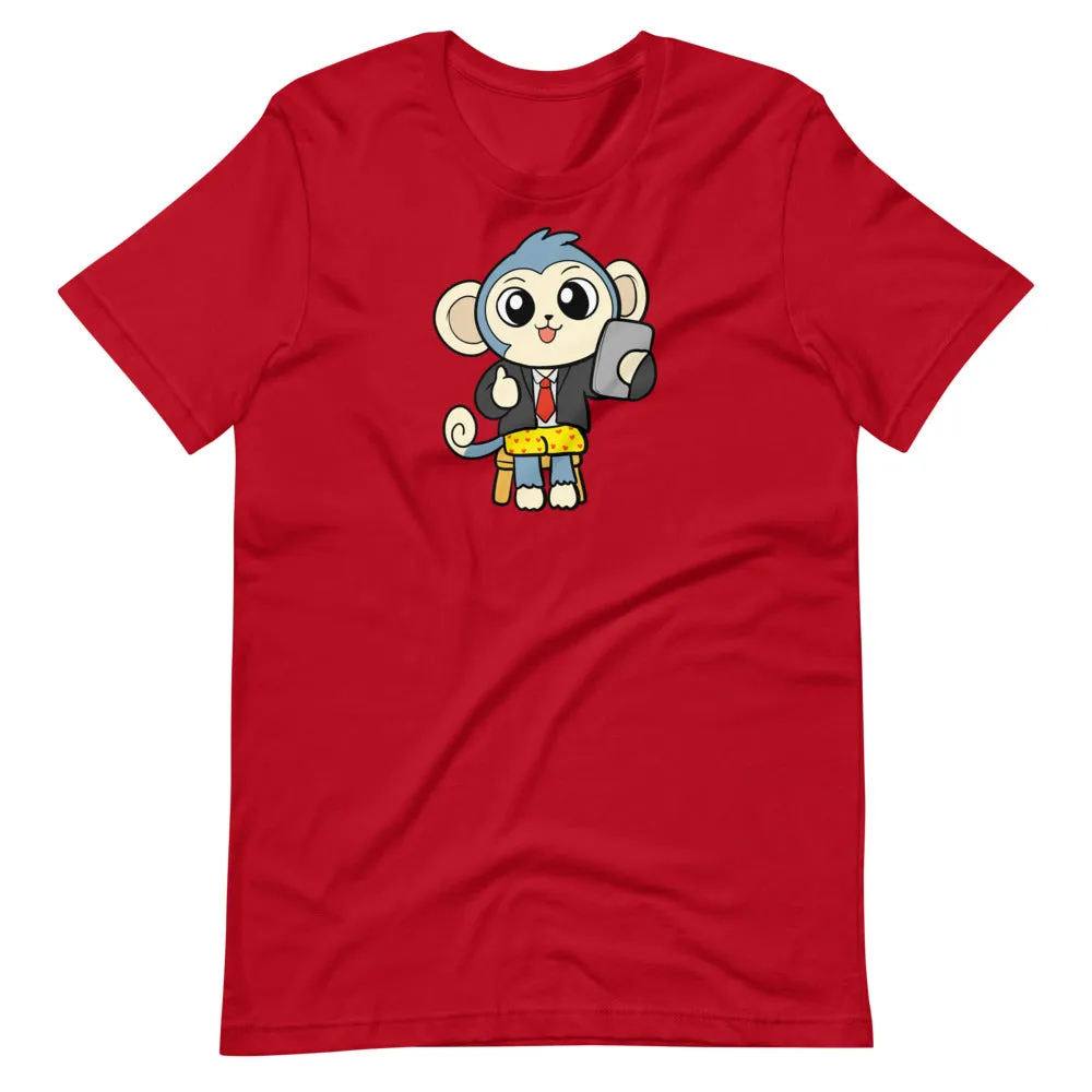 Liberty at Work from Home Cartoon Monkey Short Sleeve Unisex T-Shirt