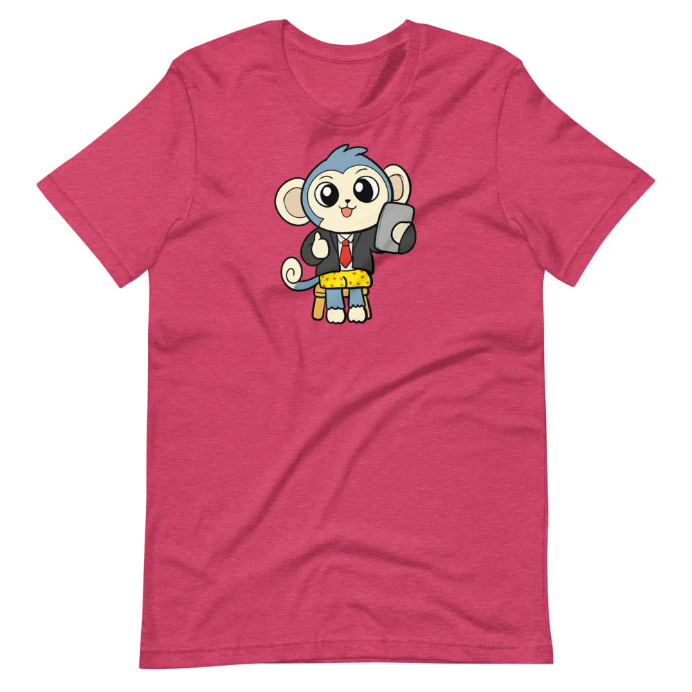 Liberty at Work from Home Cartoon Monkey Short Sleeve Unisex T-Shirt