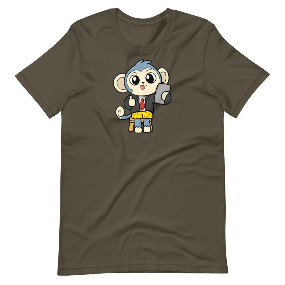 Liberty at Work from Home Cartoon Monkey Short Sleeve Unisex T-Shirt