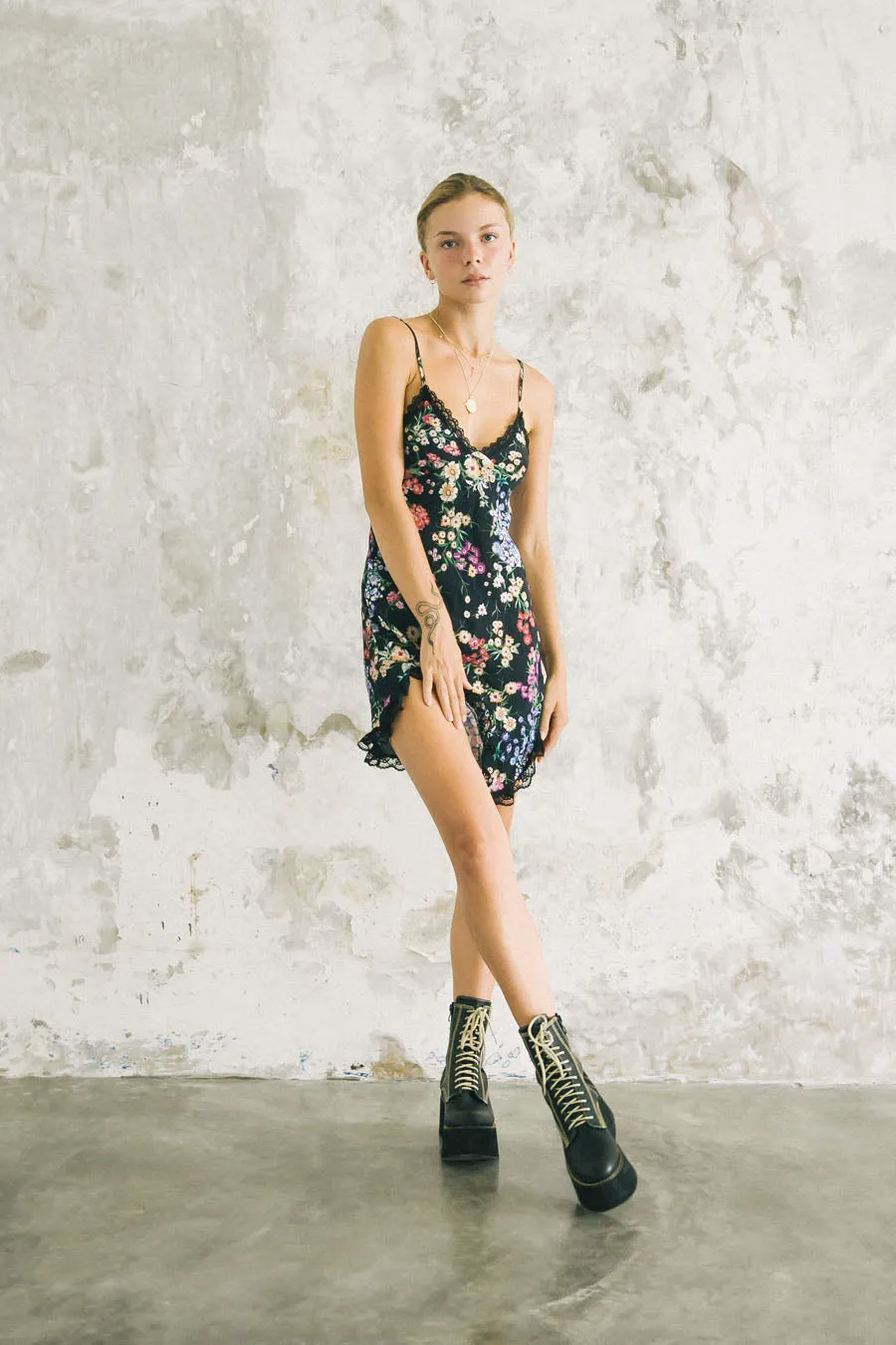 LOVER MINI SLIP BLACK FLORAL