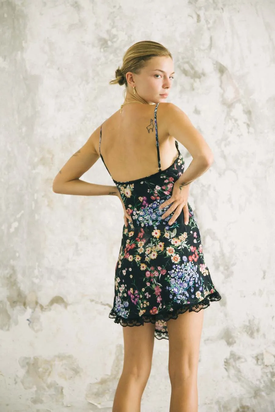 LOVER MINI SLIP BLACK FLORAL