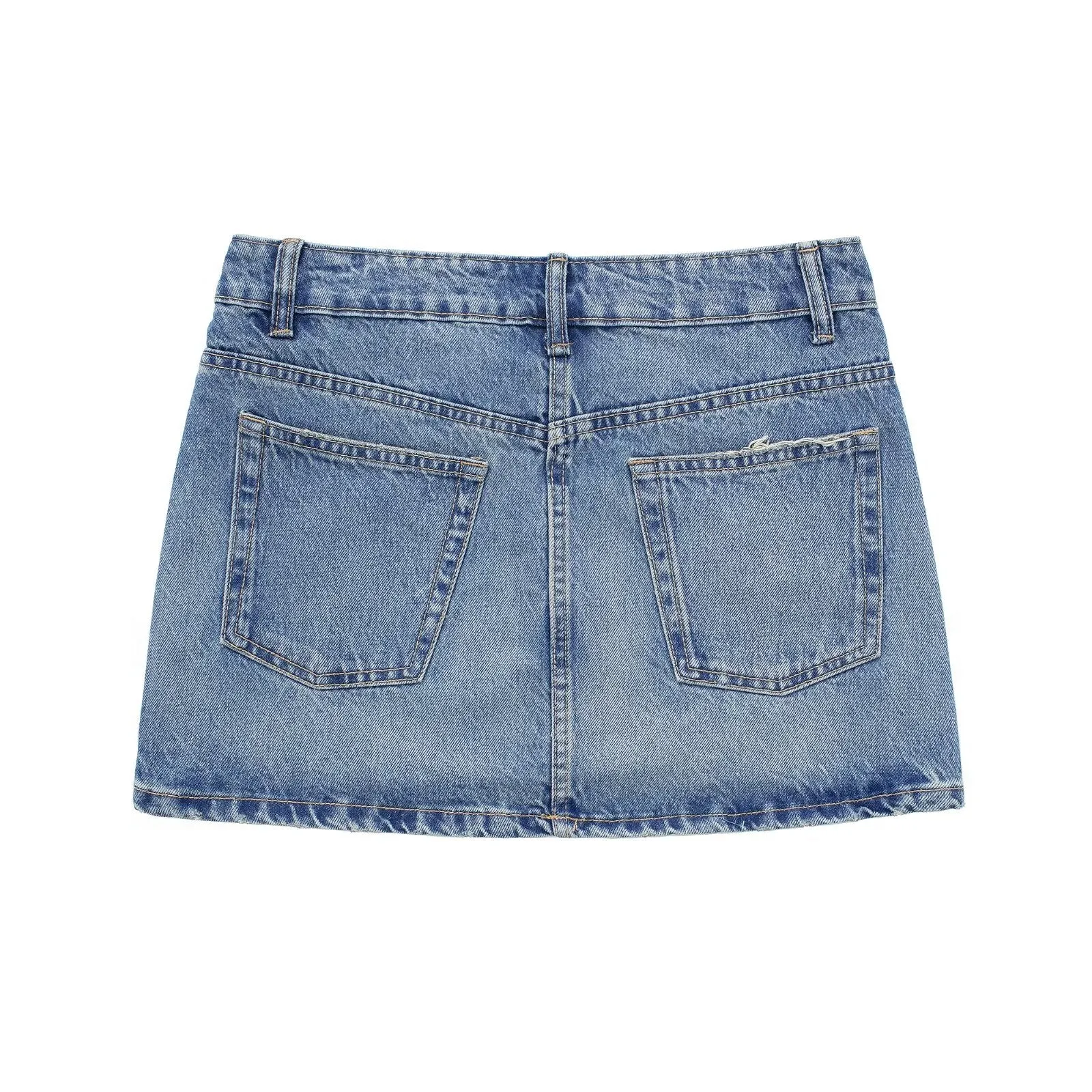 Low Waist Jeans Mini Skirt