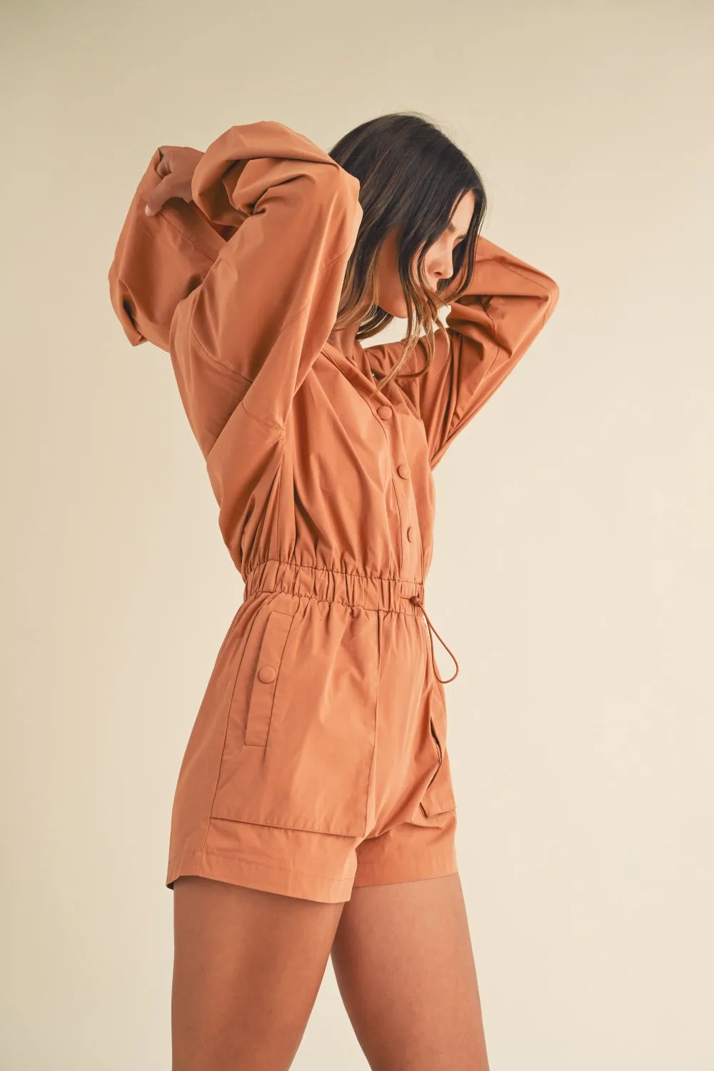 Mars Long Sleeve Hooded Romper