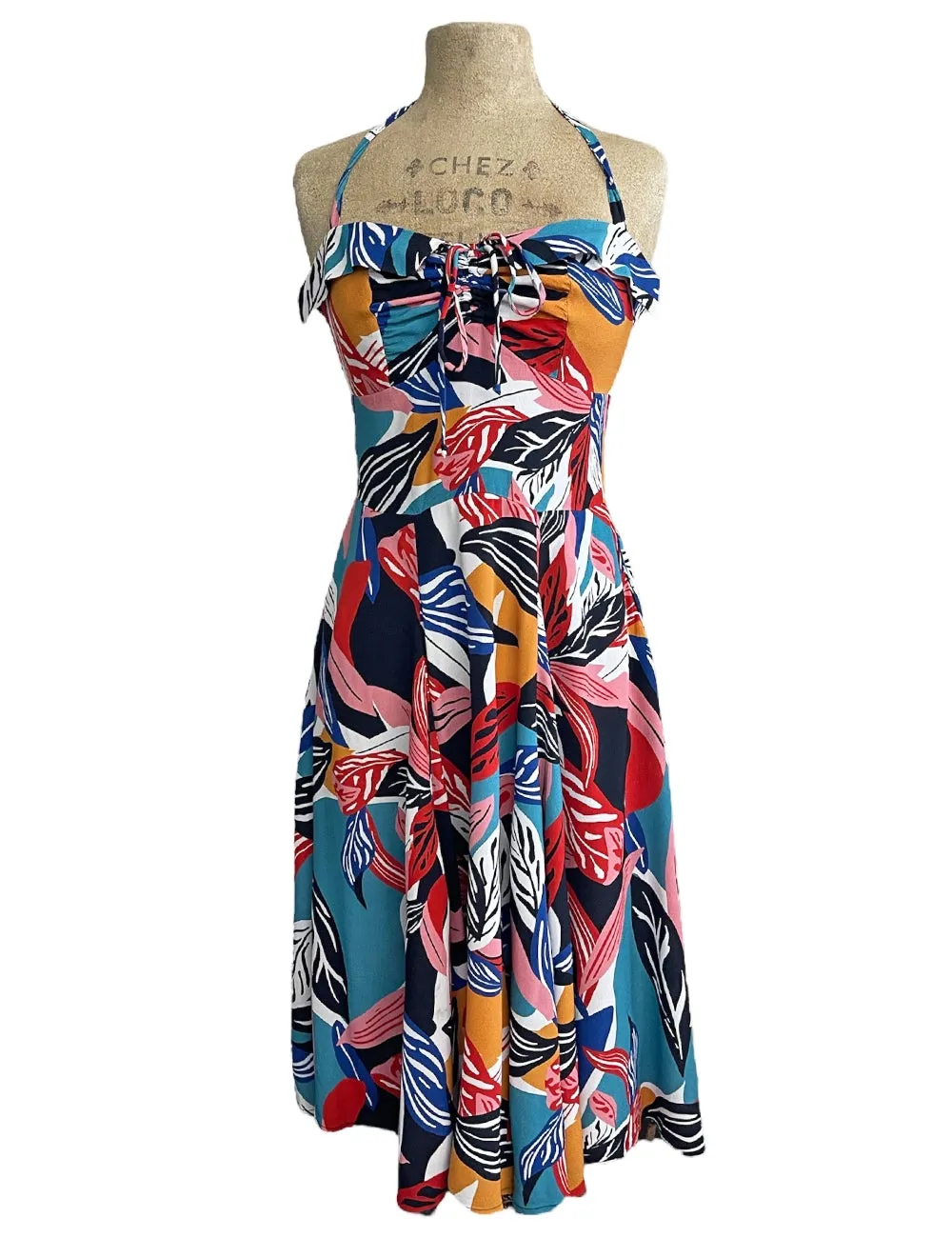 Marta Tropical Halter Swing Dress & Bolero Set by Loco Lindo