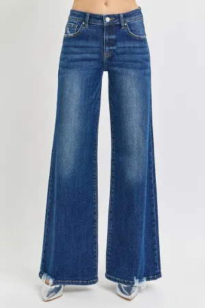 Mid Rise Wide Leg Jeans