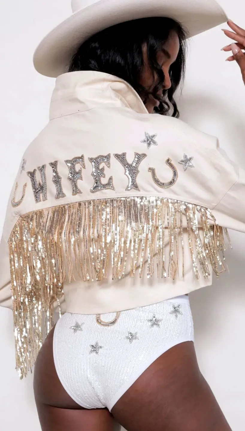 Modern Bride Sequin WIFEY Jacket