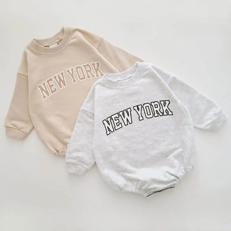 New York Long Sleeve Cotton Romper