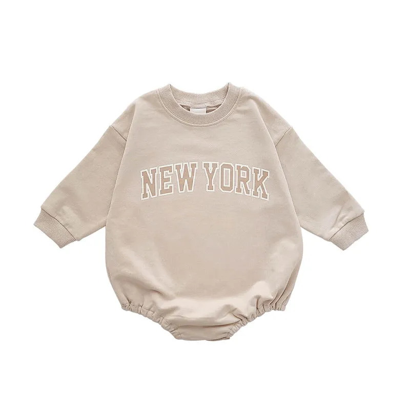 New York Long Sleeve Cotton Romper