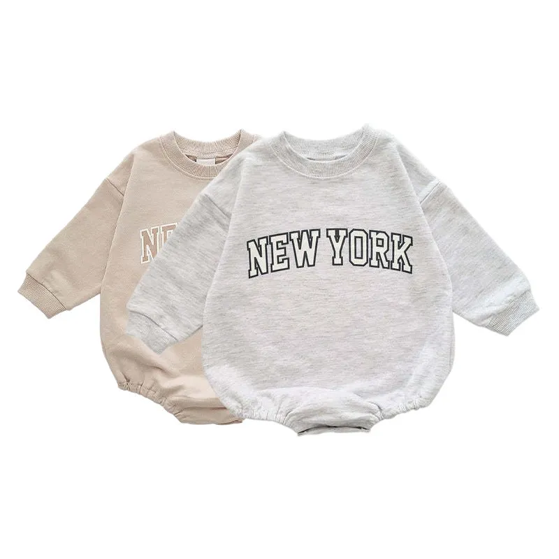 New York Long Sleeve Cotton Romper