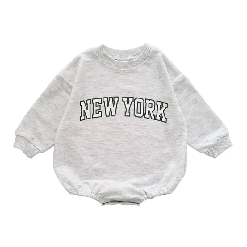 New York Long Sleeve Cotton Romper