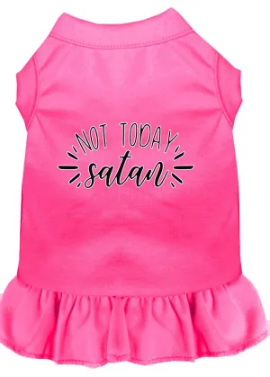 Not Today Satan Screen Print Dog Dress Bright Pink Xl (16)