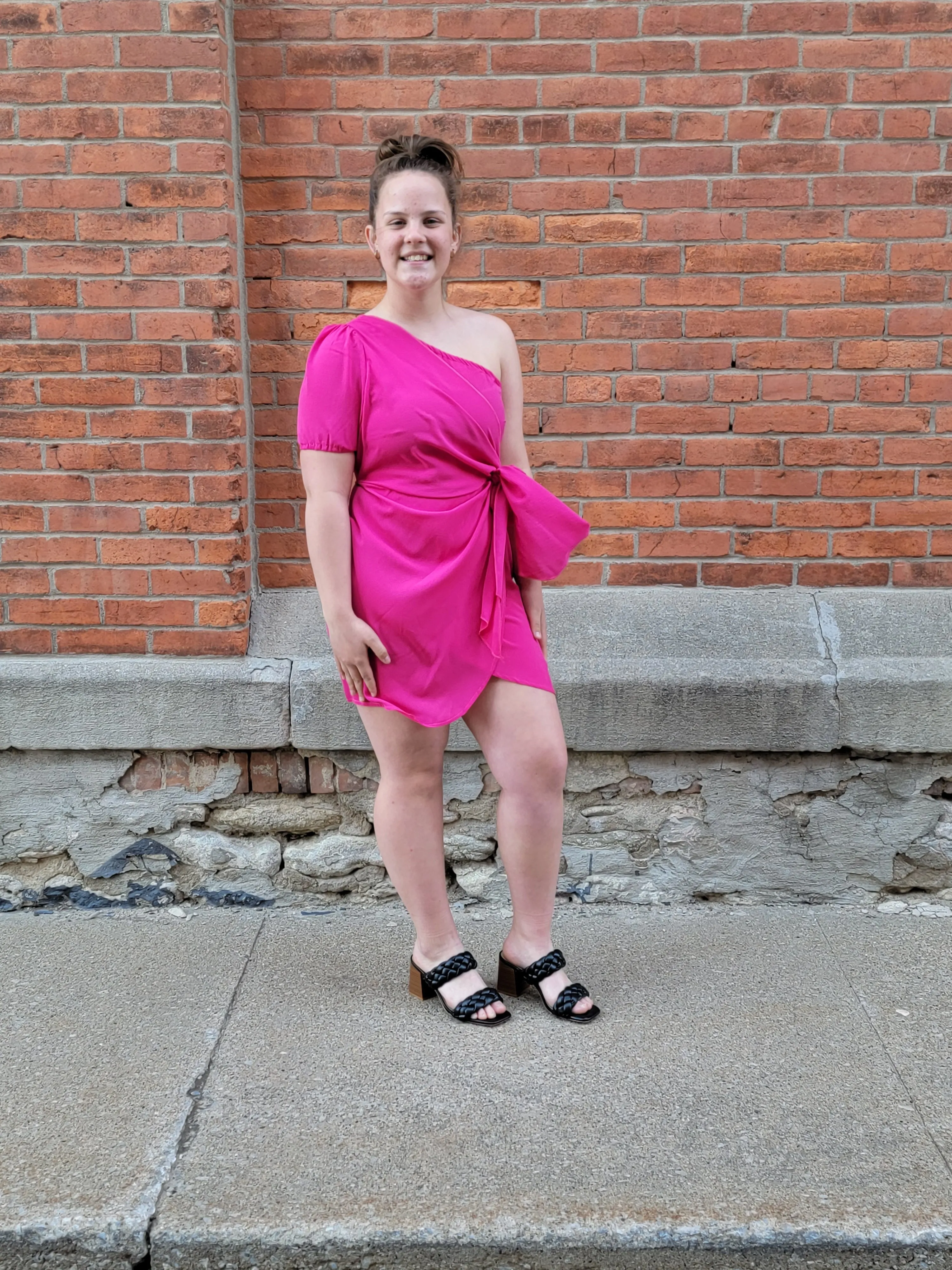 One Shoulder Overlap Dress