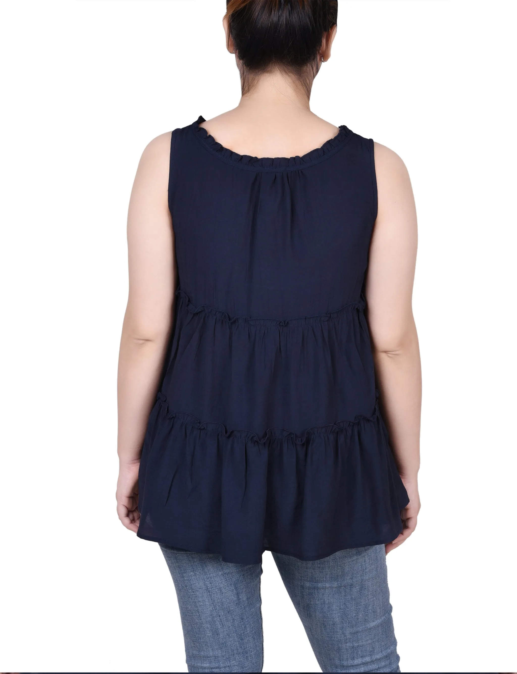 Petite Sleeveless Tiered Blouse