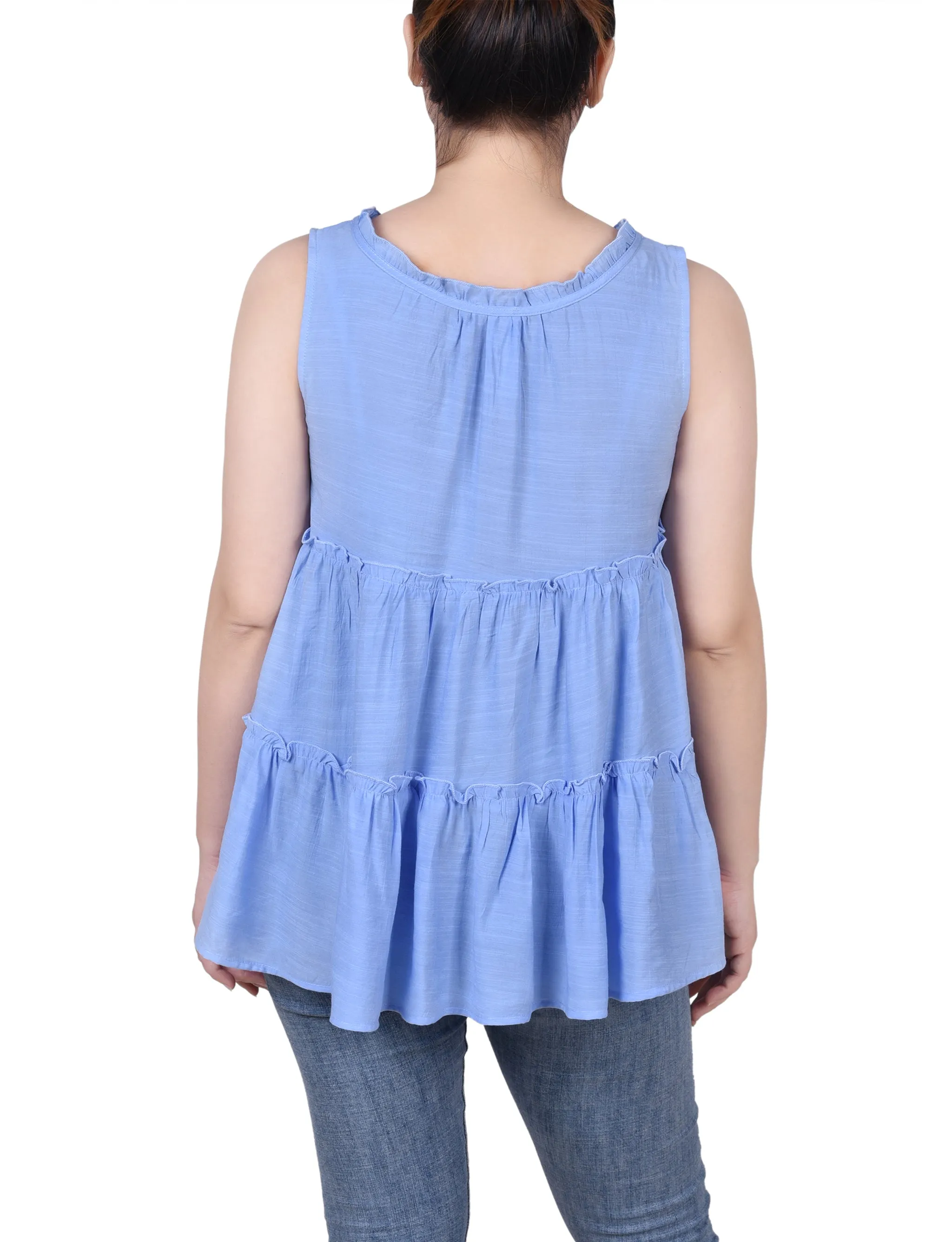 Petite Sleeveless Tiered Blouse