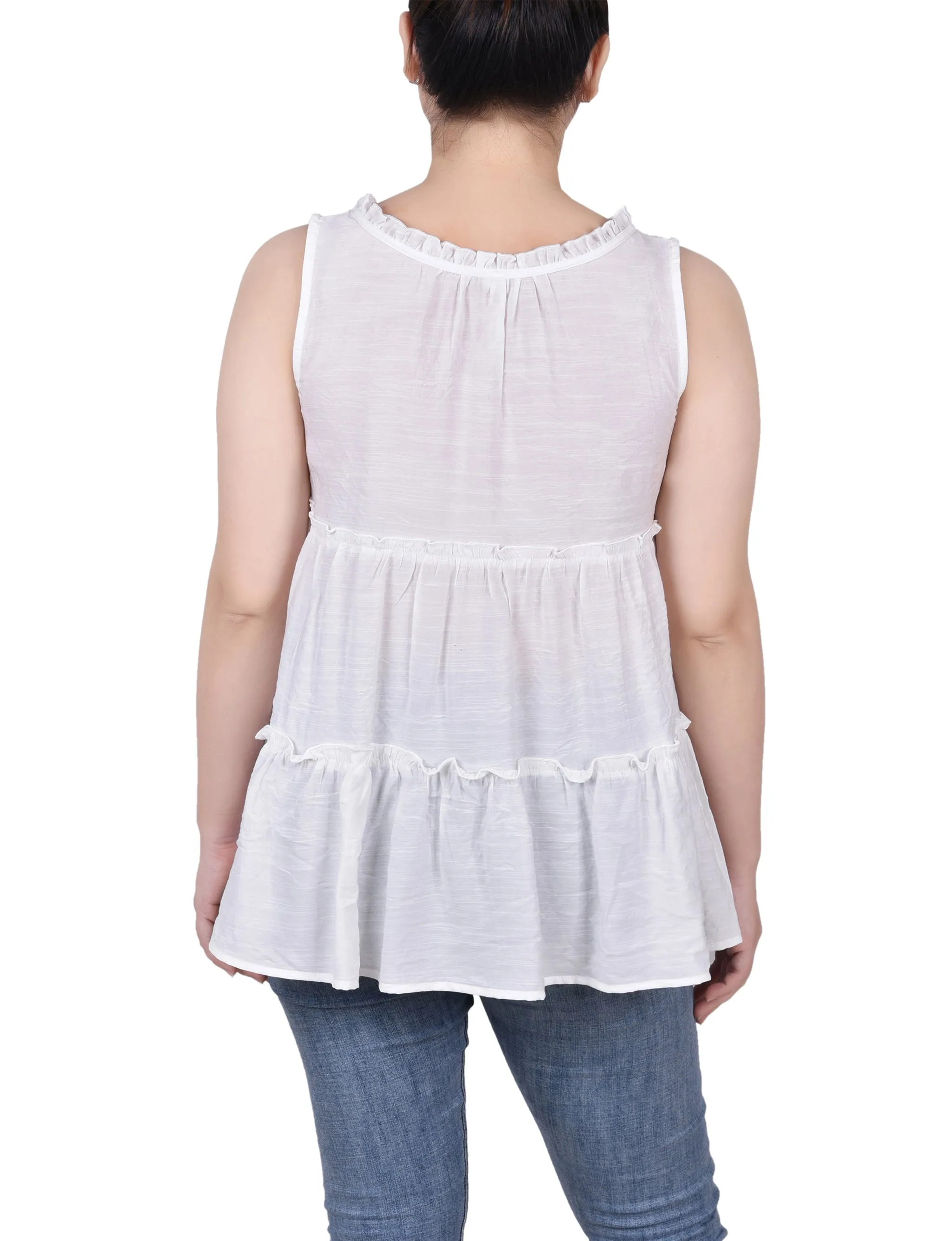 Petite Sleeveless Tiered Blouse