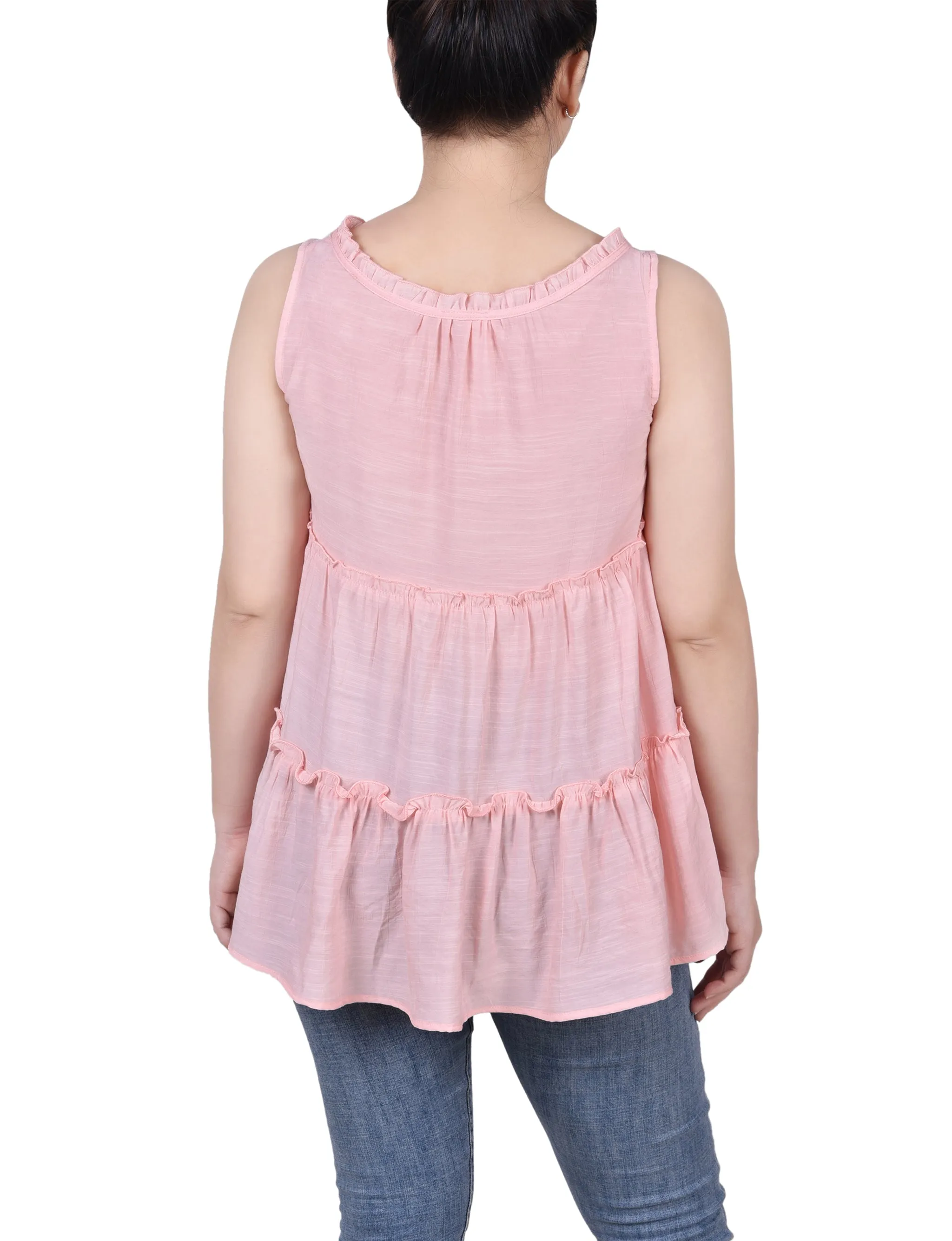 Petite Sleeveless Tiered Blouse