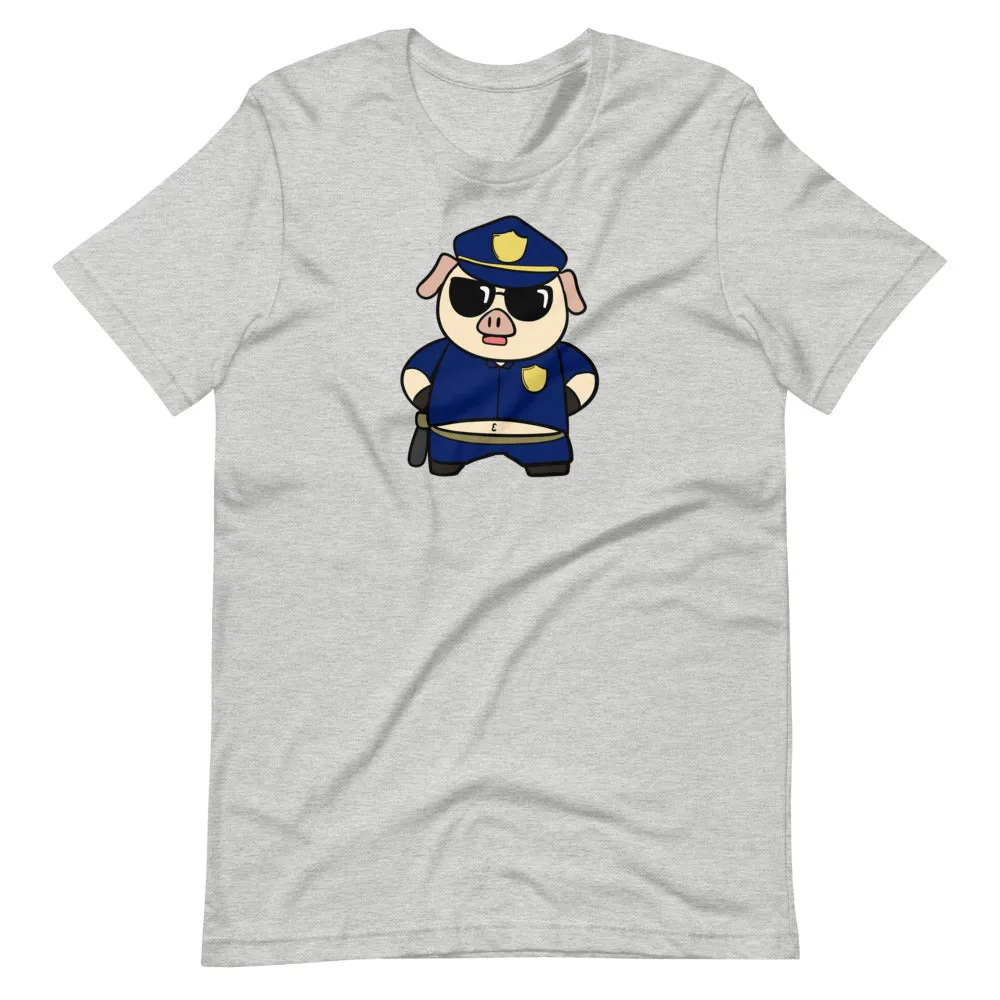 Police Pig Cartoon Short-Sleeve Unisex T-Shirt