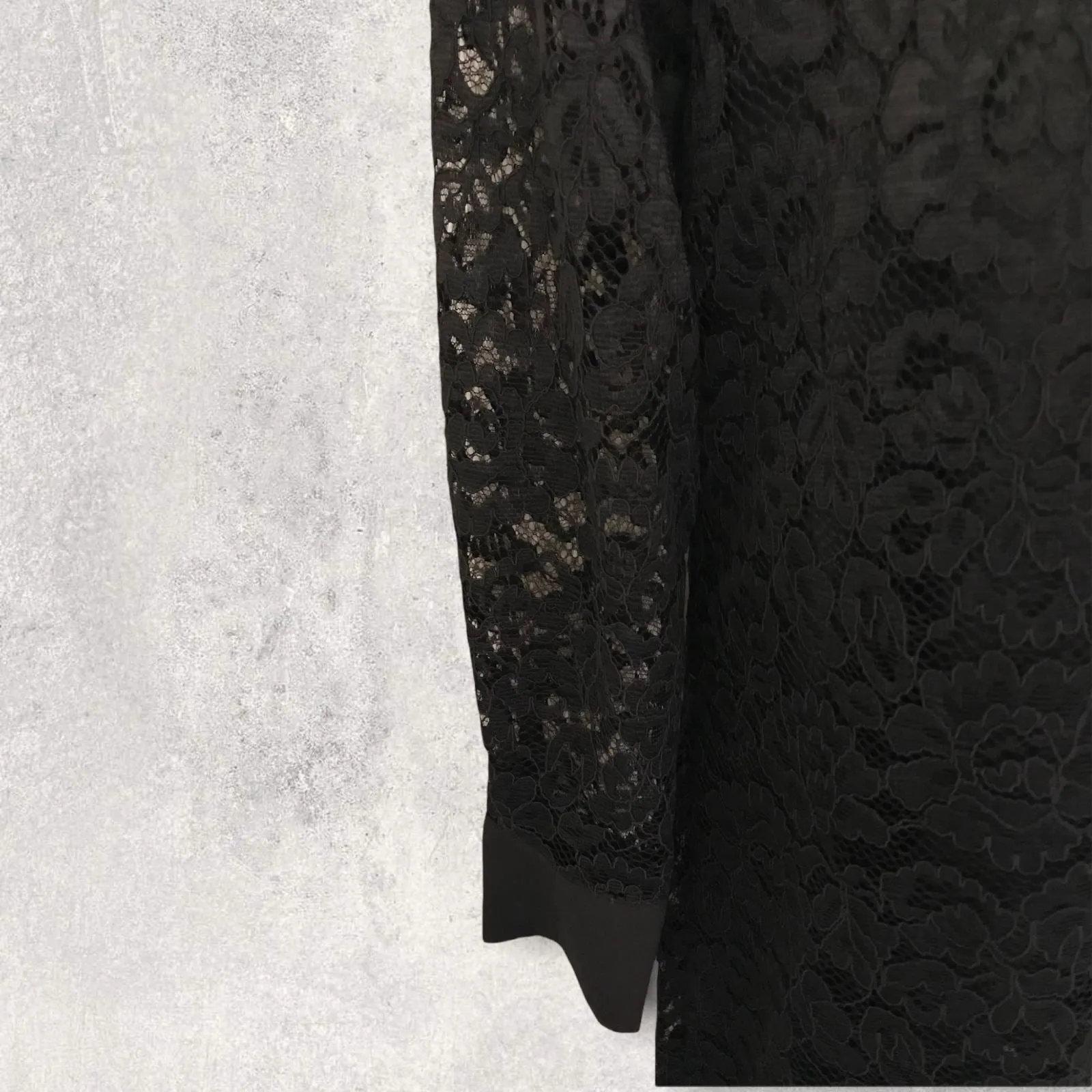 Pomodoro Black Lace Long Sleeved Shirt Dress UK 14 US 10 EU 42