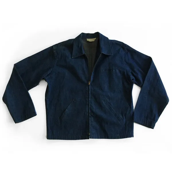 Prison Made Indigo Denim Zip-up Chore Jacket