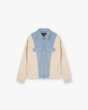 R4 Colour Block Denim Jacket - Blue