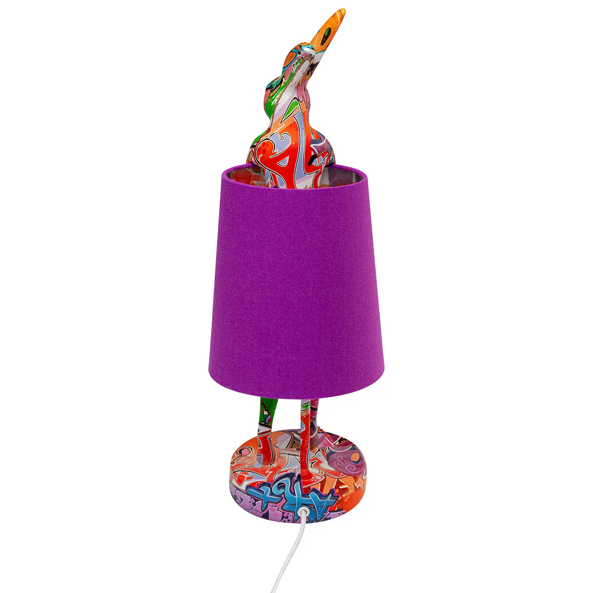 Rabbit Graffity/Purple Animal Table Lamp