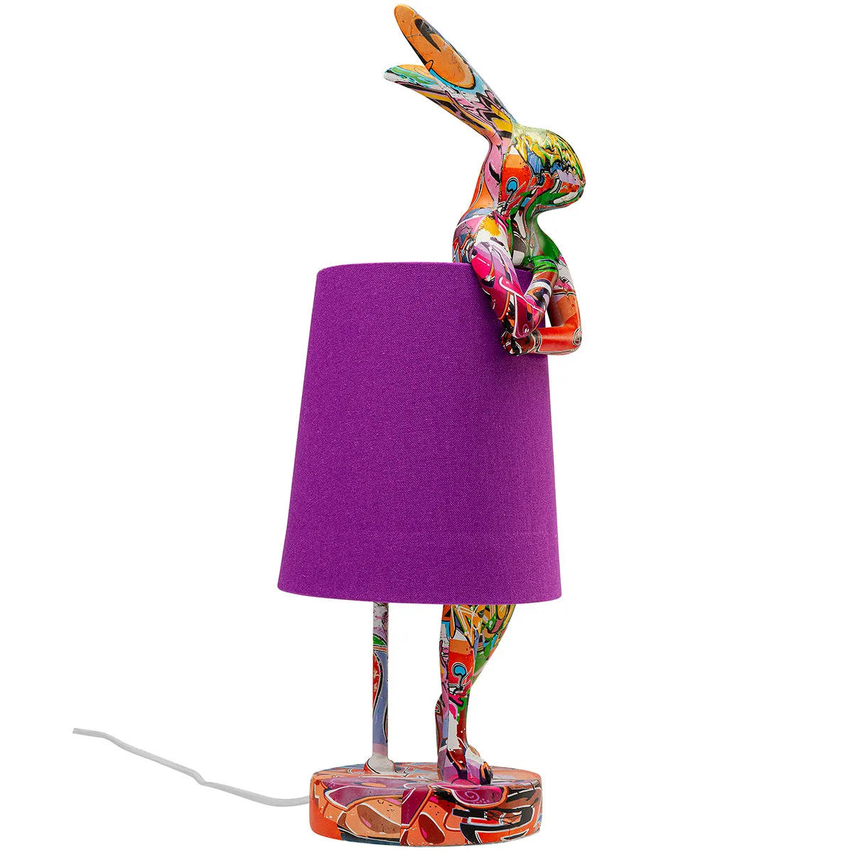 Rabbit Graffity/Purple Animal Table Lamp