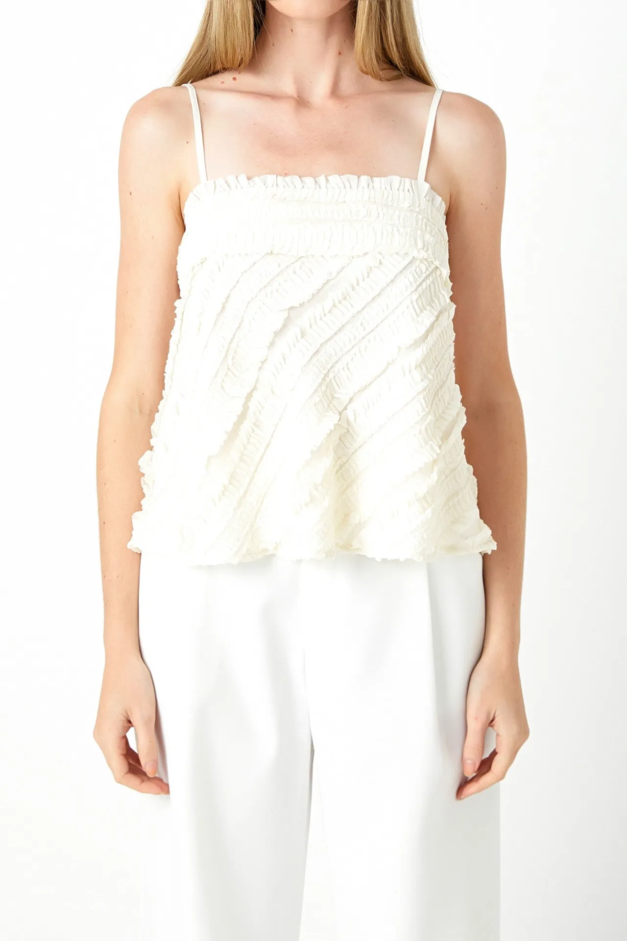 Ruffled Sleeveless Top