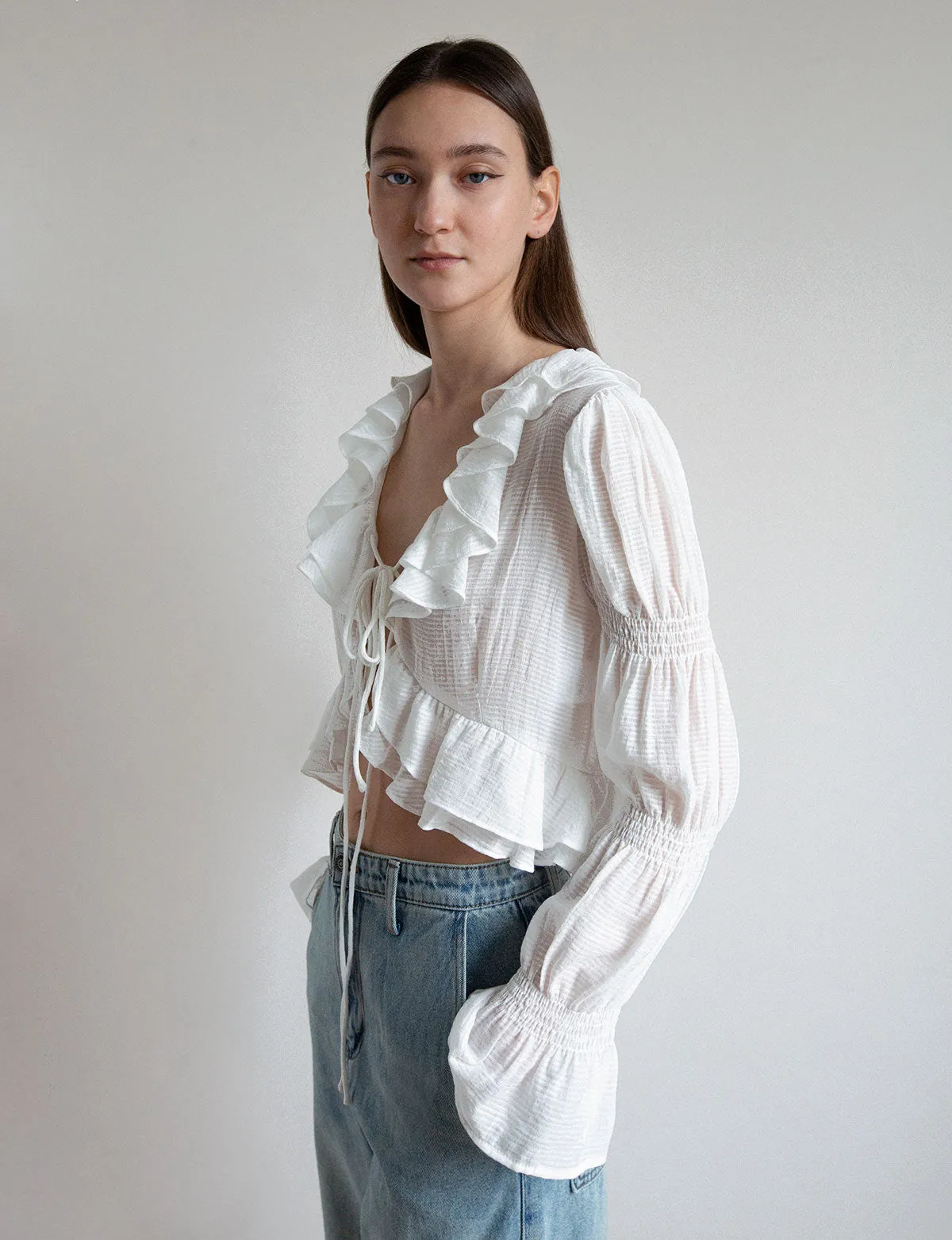 Sandra Ruffled Poet Blouse